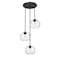 Z-Lite Chloe Chandelier, 3-Light, 20 In.W x 9.5 In.H, Matte Black/Clear 490P10-3R-MB - alternate 2